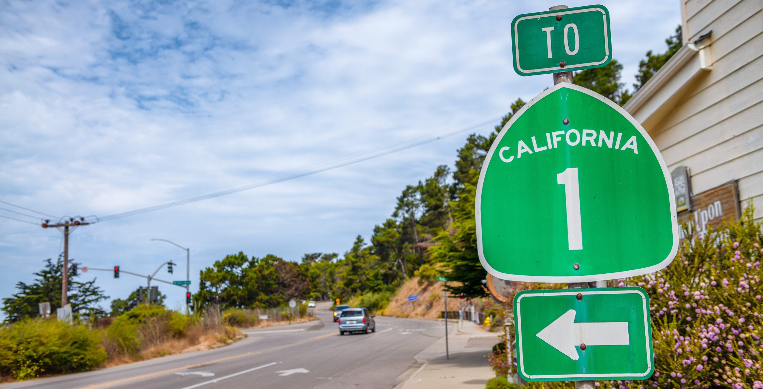 California highway 1 green sign